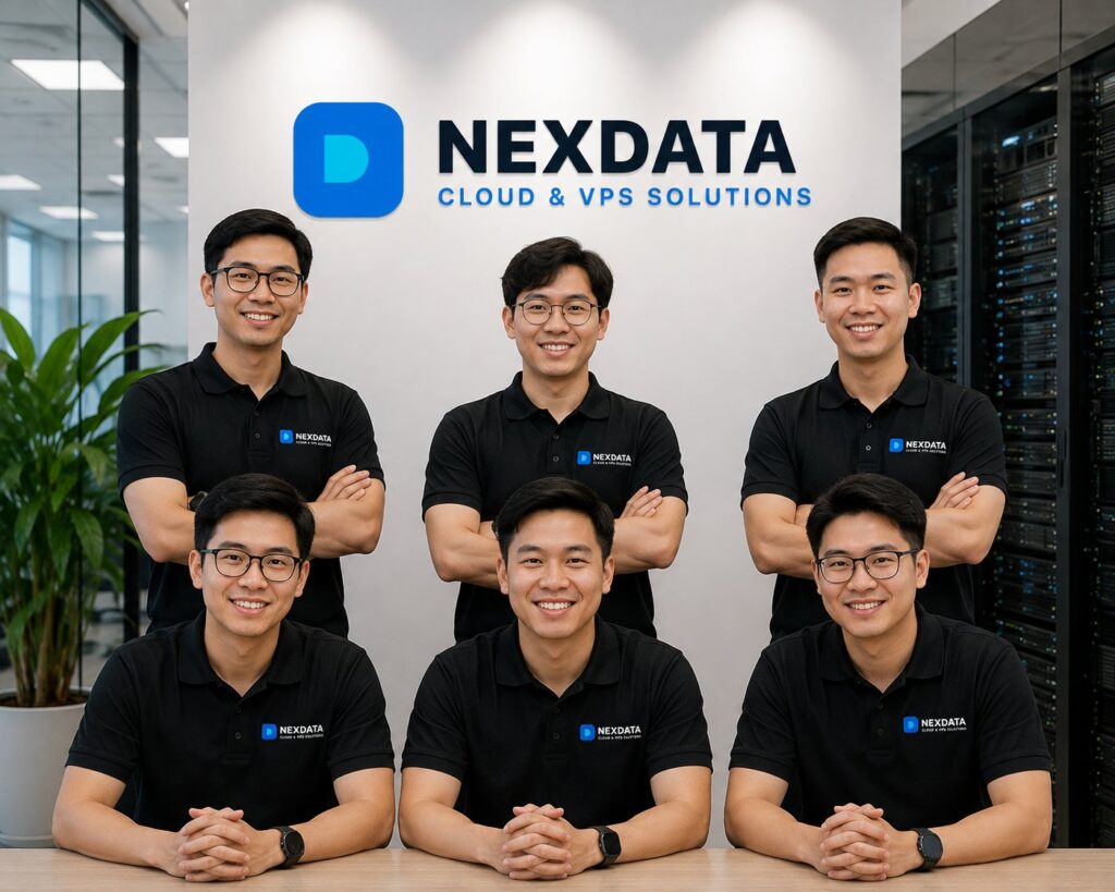 Nhân viên hỗ trợ kỹ thuật NexData đang trao đổi với khách hàng tại bàn làm việc